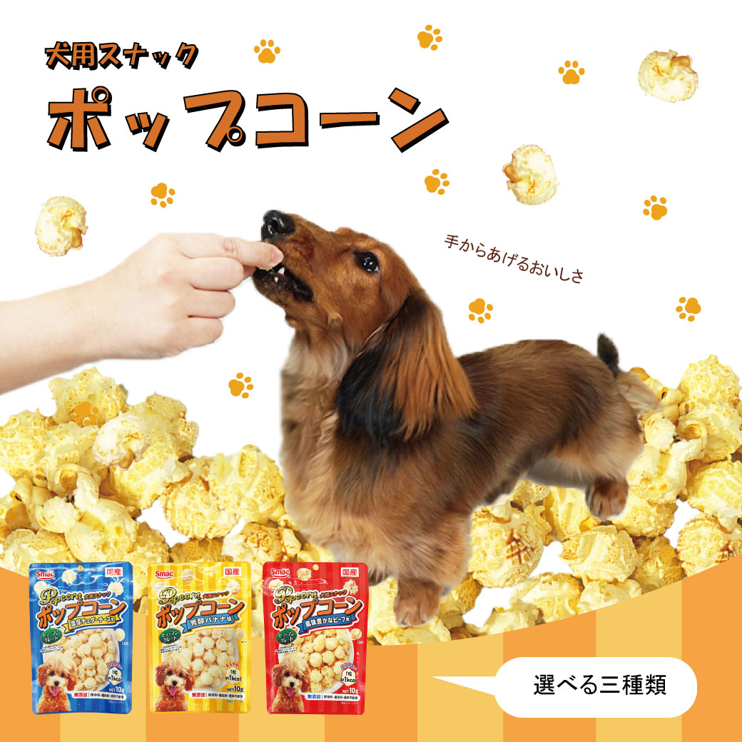 犬 おやつ スマック/ポップコーン濃厚チェダーチーズ味 10g 無添加 国産 ボーロ クッキー