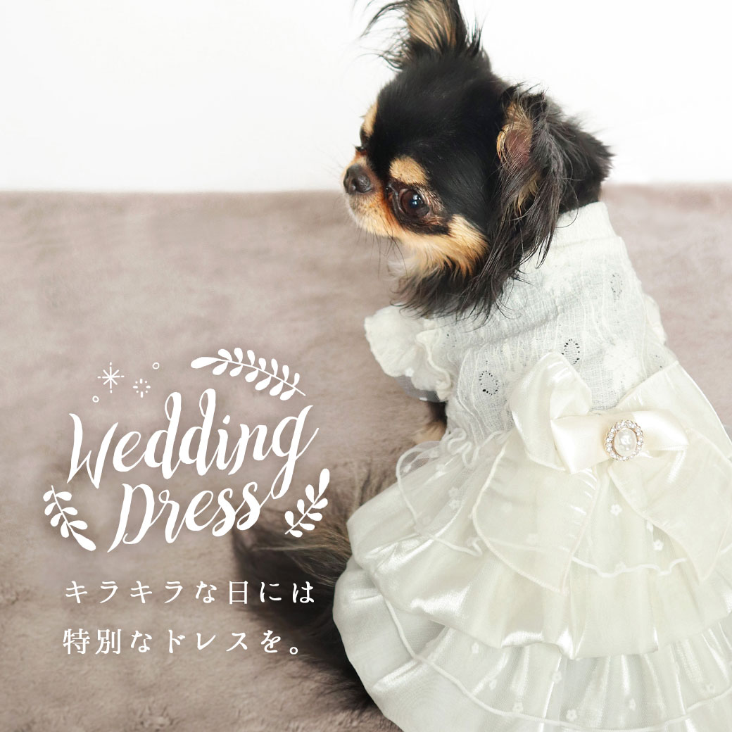 着物 晴れ着 お祝い 犬 服 iDog ウェディングワンピ アイドッグ 犬の服 犬服